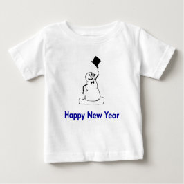 Camiseta De Bebé Snowman Feliz Año Nuevo