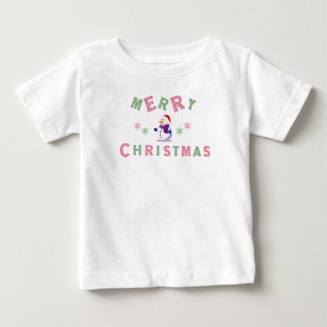 Camiseta De Bebé Snowman Merry Christmas (Anverso)