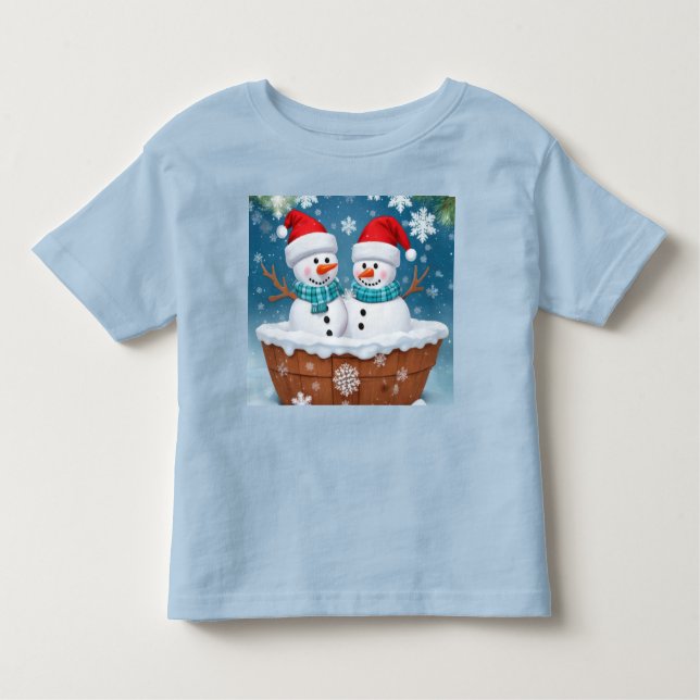 Camiseta De Bebé Snowmen divertido (Anverso)