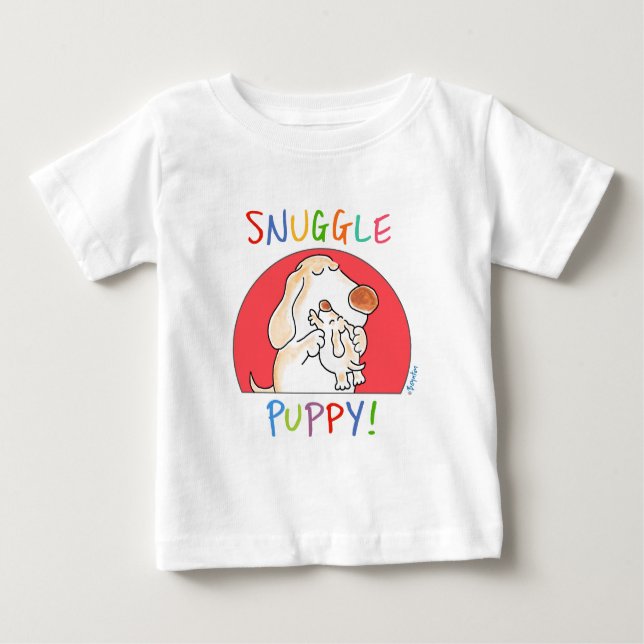Camiseta De Bebé ¡SNUGGLE PUPPY! por Sandra Boynton (Anverso)