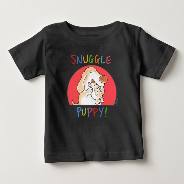 Camiseta De Bebé ¡SNUGGLE PUPPY! por Sandra Boynton (Anverso)