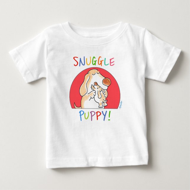 Camiseta De Bebé ¡SNUGGLE PUPPY! por Sandra Boynton (Anverso)