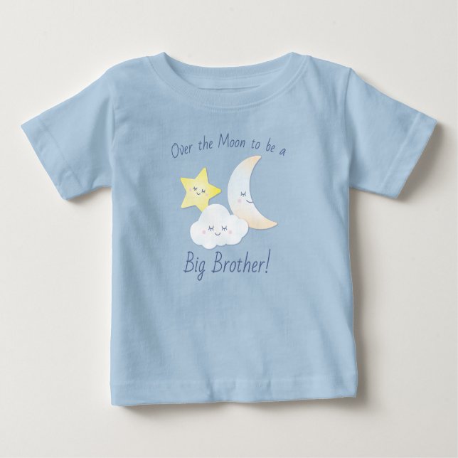 Camiseta De Bebé Sobre la Luna y las Estrellas Baby Shower (Anverso)