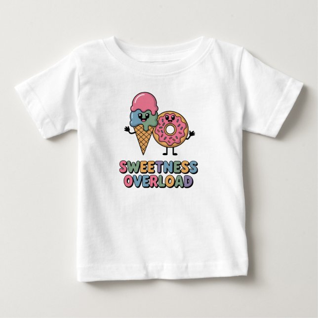 Camiseta De Bebé Sobrecarga de dulzura | Donut & Ice Cream (Anverso)