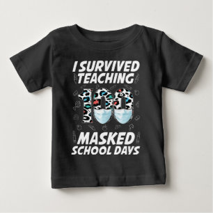 Camiseta De Bebé Sobreviví A La Enseñanza De 100 Días Escolares Enm