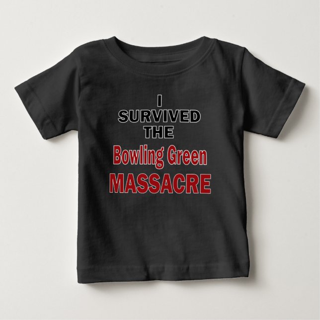 Camiseta De Bebé Sobreviviente de la masacre verde de Bowling (Anverso)