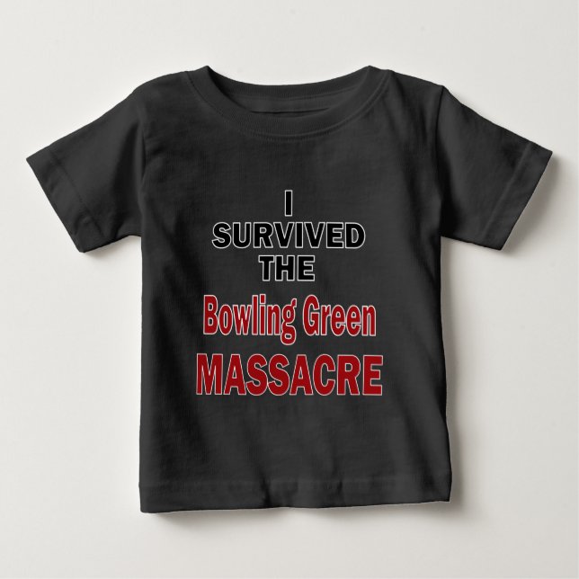 Camiseta De Bebé Sobreviviente de la masacre verde de Bowling (Anverso)
