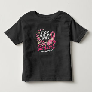 Camiseta De Bebé Sobreviviente del cáncer de mama Fuerte Flor Amada