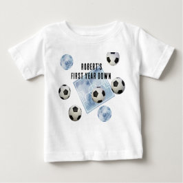 Camiseta De Bebé Soccer First Year Down Birthday Party
