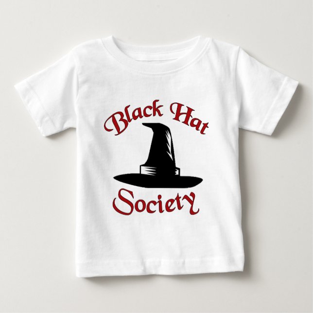 Camiseta De Bebé Sociedad del gorra negro (Anverso)
