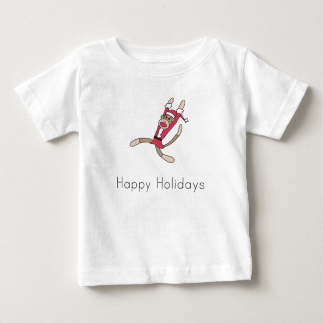 Camiseta De Bebé sock monkey christmas pajamas (Anverso)
