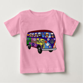 Camiseta De Bebé Sock Monkey Peace Bus 