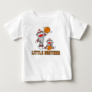 Camiseta De Bebé Sock Monkeys Baloncesto Pequeño Hermano