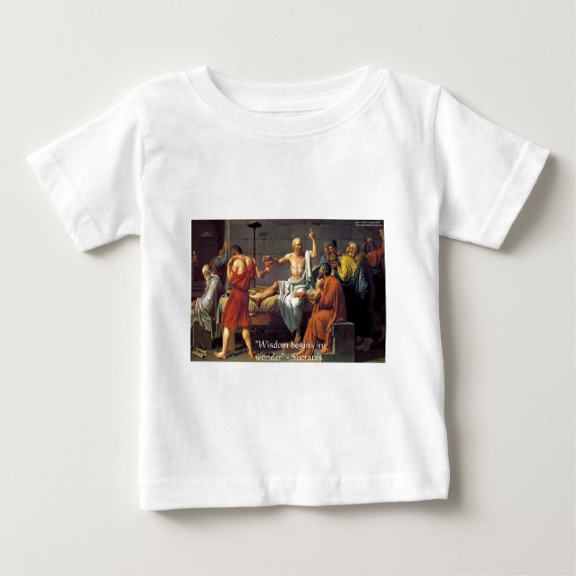 Camiseta De Bebé Sócrates "Sabiduría/Maravilla" Ofertas Tees & Card (Anverso)
