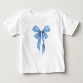 Camiseta De Bebé Soft Blue Bow Boy Baby Shower Party