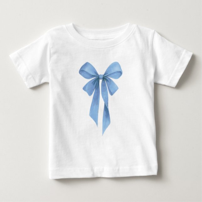 Camiseta De Bebé Soft Blue Bow Boy Baby Shower Party (Anverso)