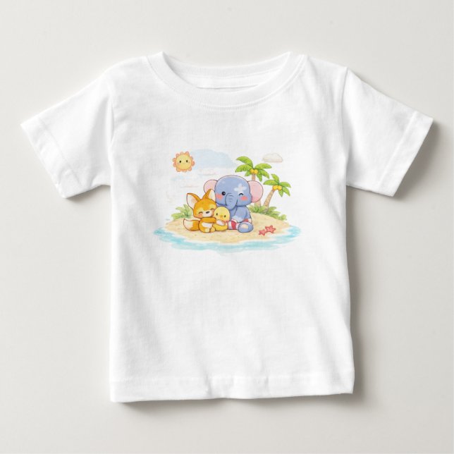 Camiseta De Bebé Soft Pastel toy Characters (Anverso)