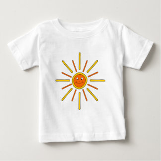 Camiseta De Bebé Sol de verano sonriente, amarillo y Naranja.
