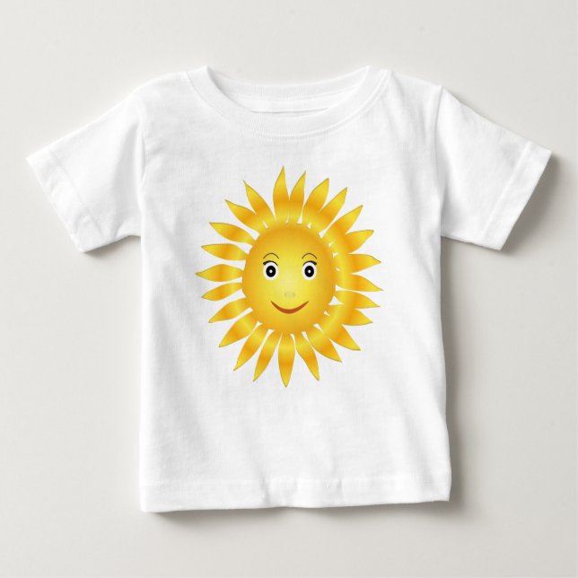 Camiseta De Bebé Sol feliz Emoji sonriente amarillo lindo soleado (Anverso)