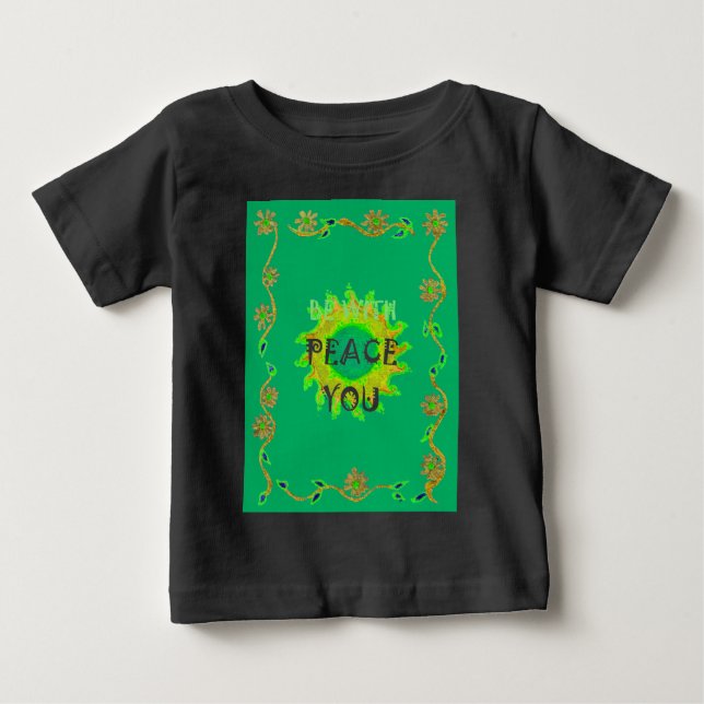 Camiseta De Bebé Sol Radiante: Paz Sea Con Tu Impresión Inspiradora (Anverso)