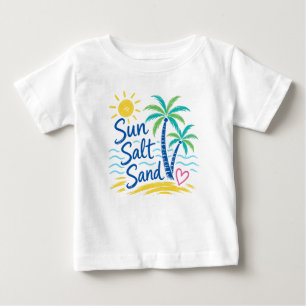 Camiseta De Bebé Sol Sal Arena – Palma de Playa Tropical Verano