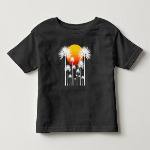 Camiseta De Bebé Sol Y Palmeras De Silueta Blanca