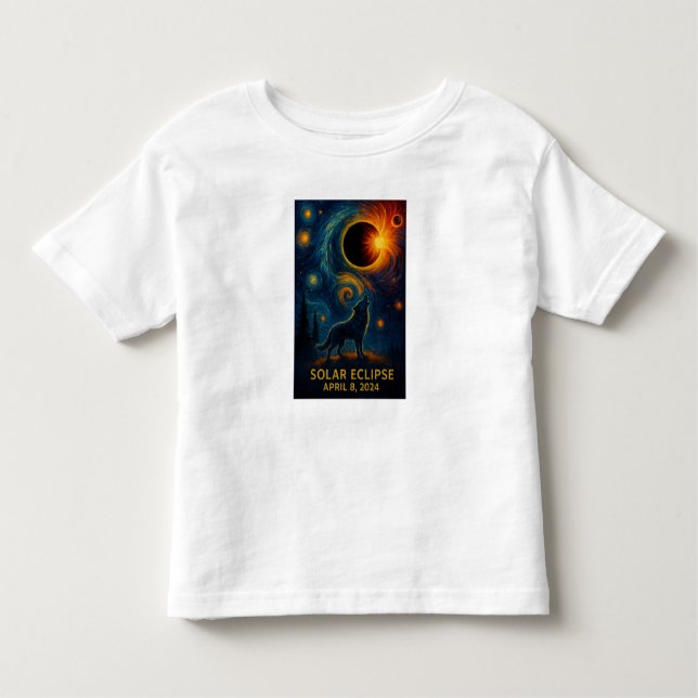 Camiseta De Bebé Solar Eclipse Wolf Starry Night Wildern (Anverso)