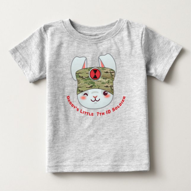 Camiseta De Bebé "Soldado de la División de Infantería de Papi" (Anverso)