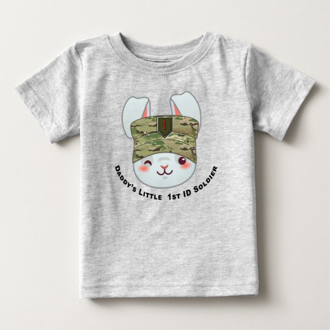 Camiseta De Bebé “Soldado de Papá con su 1ª ID” (Anverso)