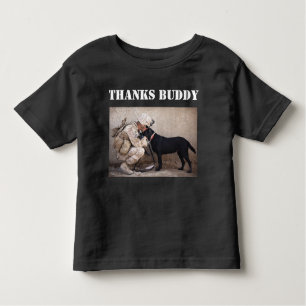 Camiseta De Bebé Soldado en fábricas con su perro militar