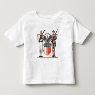 Camiseta De Bebé Soldado, marinero y escudo de los E.E.U.U.