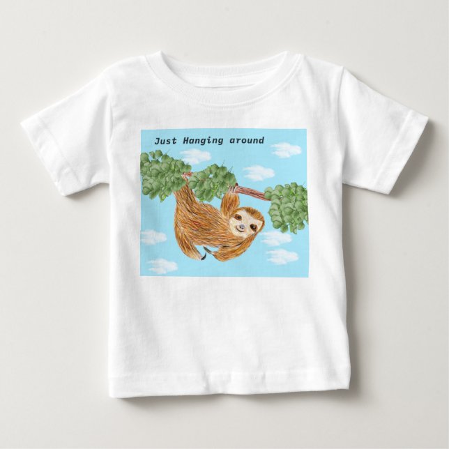 Camiseta De Bebé Sólo colgando (Anverso)