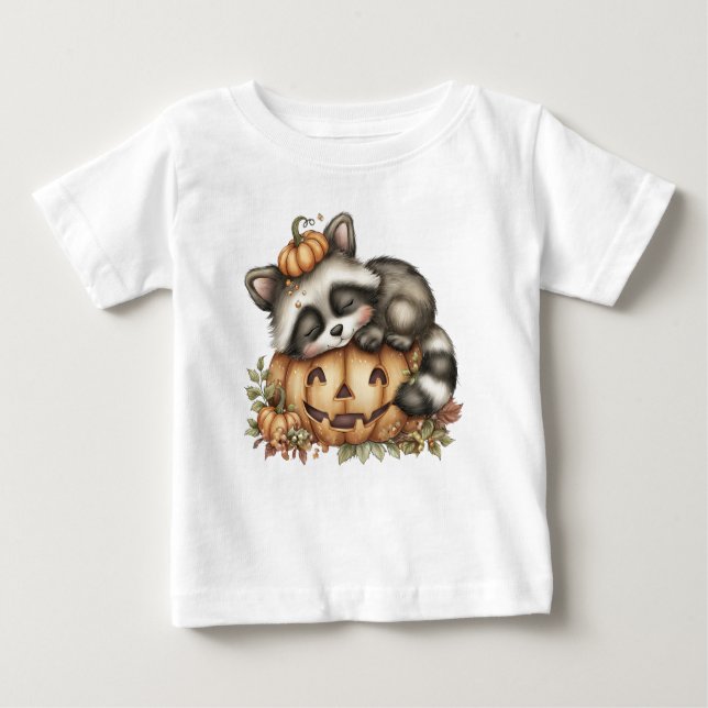 Camiseta De Bebé Sólo dándote la vuelta, Sleepy Racoon (Anverso)