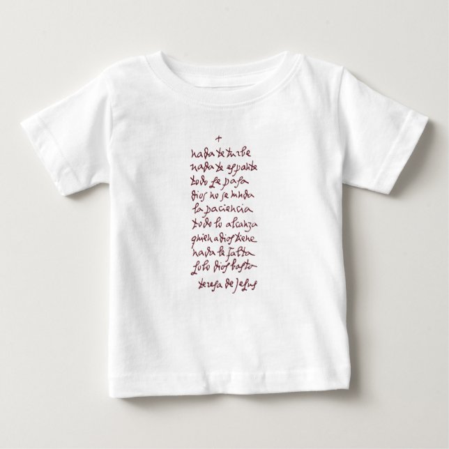 Camiseta De Bebé Solo Dios (Que nada te moleste) (Anverso)