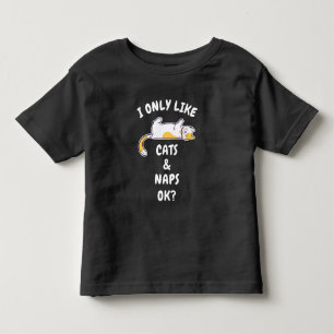 CAMISETA DE BEBÉ SÓLO ME GUSTAN LOS GATOS Y LOS NAPS, ¿OK?