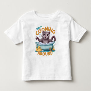 Camiseta De Bebé Sólo planchado, juguetón Raccoon tiempo de baño Av