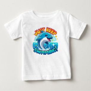 Camiseta De Bebé Solo Sigue Nadando Delfín