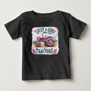 Camiseta De Bebé Sólo un chica al que le encantan los tractores