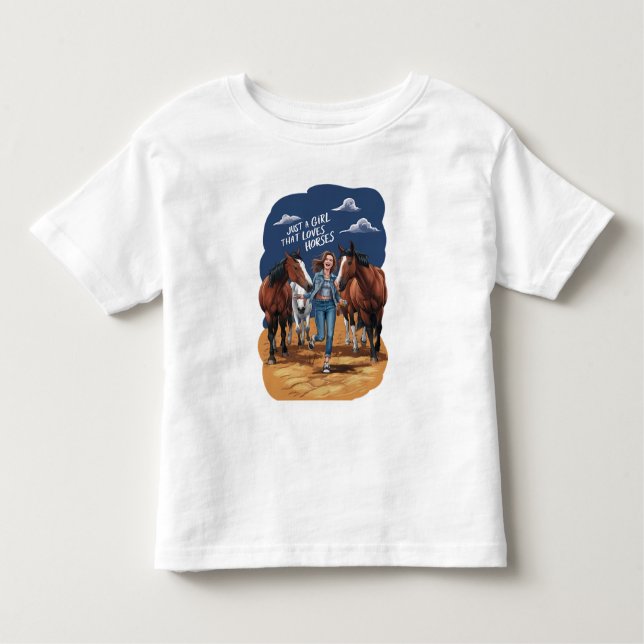 Camiseta De Bebé Sólo un Chica que ama a los caballos (Anverso)