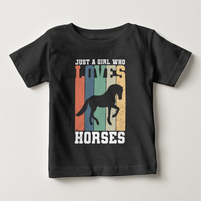Camiseta De Bebé Sólo un chica que ama los caballos | Caballo retro (Anverso)
