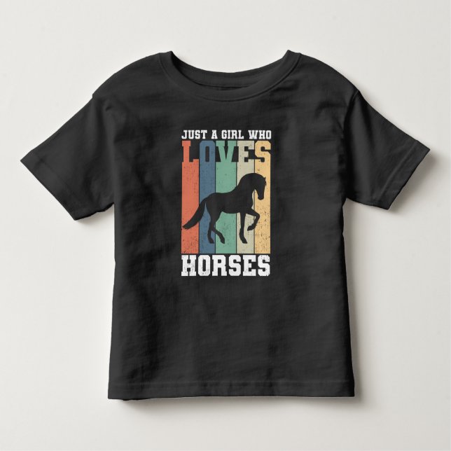 Camiseta De Bebé Sólo un chica que ama los caballos | Caballo retro (Anverso)