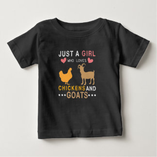 Camiseta De Bebé sólo un chica que ama los pollos y las cabras