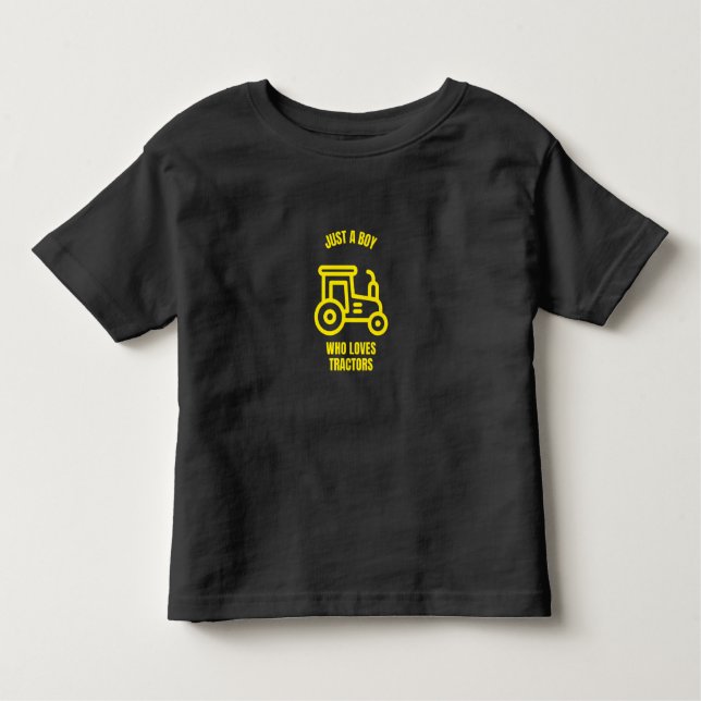Camiseta De Bebé Solo un chico al que le encantan los tractores gra (Anverso)
