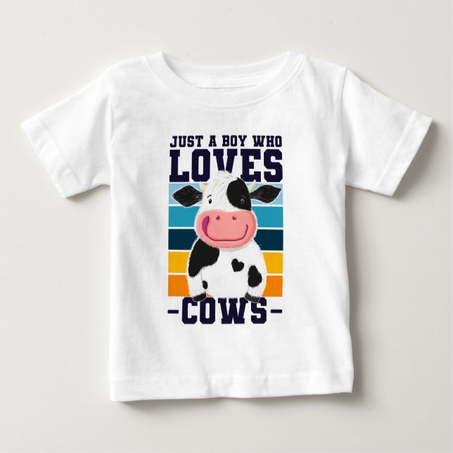 Camiseta De Bebé Solo un chico que ama a las vacas (Anverso)