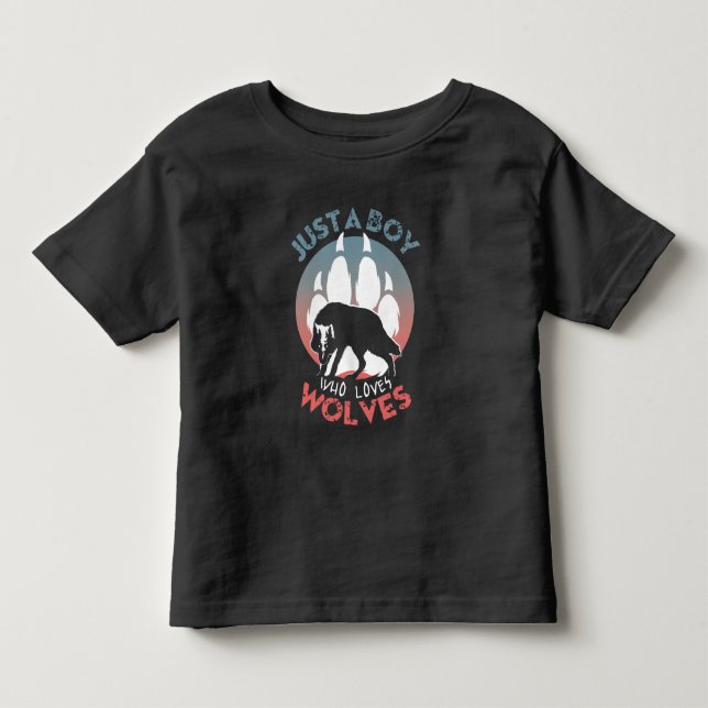 Camiseta De Bebé Solo un chico que ama a los lobos (Anverso)