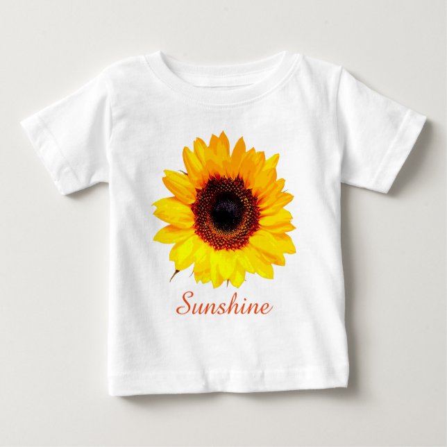 Camiseta De Bebé Sólo un florecimiento de girasol + tu texto e idea (Anverso)