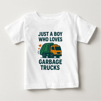 Camiseta De Bebé Solo un Niño que Ama los Camiones de Basura Niños