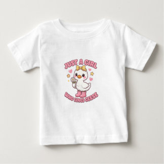 Camiseta De Bebé Sólo Una Chica Que Ama A Los Gansos Zapatos Rosas 