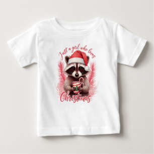 Camiseta De Bebé Sólo una chica que ama el mapache de Navidad-71692