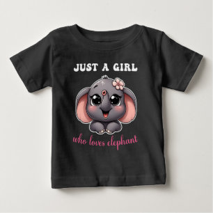 Camiseta De Bebé Solo una chica que ama elefante lindo elefante